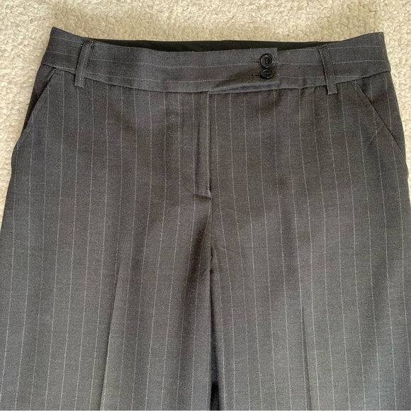 david n Pants PinStriped Wide Straight Leg ~ Charcoal w/Silvery Stripe ~ Size 10 - Picture 4 of 14